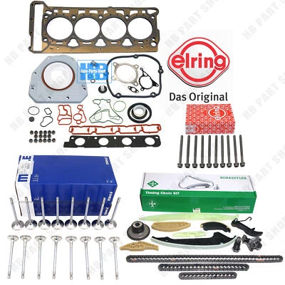 Timing Chain Head Gasket Set Intake Exhaust Valves Kit For VW Audi Jetta 2.0 TSI Foto 1 de 4
