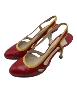 PRADA taglia 36 decolte donna in pelle colore rosso - Foto 1 di 7