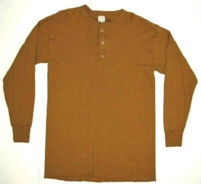 Vintage Henley T-Shirt Arizona Size M 90s Golden Caramel Wheat Cobain Special - Image 1 of 4