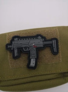 3D PVC Machine Gun AGU Assault Rifle Guns&Weapons Hook Loop Rubber Patch Gray - Picture 1 of 9