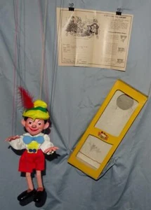 OLD STORE"MIB"DISNEY 1960's"PINOCCHIO PELHAM PUPPET"#SL7+3 PIECE BOX VERS.+MORE - Picture 1 of 12