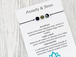 Depression Stress Anxiety Wish Bracelet Gemstone Hope Healing Crystal Gift - Picture 1 of 8