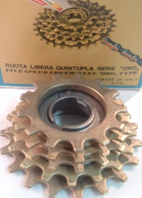Regina Oro Gold 5-Spd 13T-19T Road Freewheel NEW/NOS Vintage-English Thread- NIB - Image 1 of 4