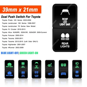 Dual Push Switch Button Fog Lights For Toyota Tacoma w/ Wire(LED BAR&Rear light) - Picture 1 of 10