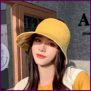 Personality Women Cotton Summer Oversized Brim Anti-ultraviolet Empty Hat Double - Picture 1 of 19