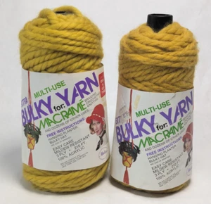 VTG Malina Multiuse Extra Bulky Acrylic Yarn Gold 3 PLY 420' MCM Macrame USA - Picture 1 of 3