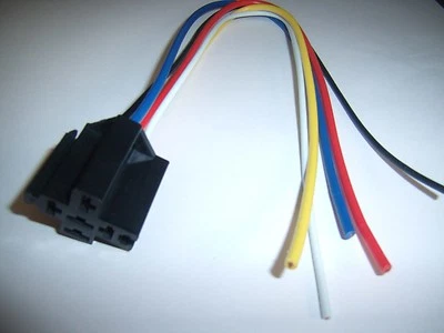 (3) 12V DC SPDT 30/40A Relay Socket Harness 5 Wire 16-14 GA Gauge Plug End New! - Image 1 of 3