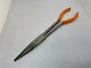 Snap On Tools 911CP 11" Long Reach Needle Nose Pliers Straight ORANGE Handles - Picture 1 of 5