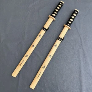 2pcs Children Kids Wooden Toy 75cm Swords for Samurai Ninja Japanese Safety - Picture 1 of 5