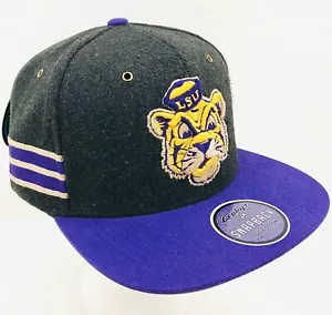 RARO LSU TIGERS Lana Snapback Impresionante Sombrero Púrpura/Gris Zephyr Nuevo de Lote Antiguo Nuevo Con Etiquetas - Imagen 1 de 9