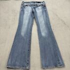 Seven7 Jeans Womens 30x32 Blue Denim Stretch Faded Distressed Bootcut Spandex