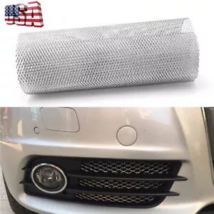 1 Roll Silver Aluminium Car Mesh Grill Cover Protector Bumper Fender Vent Kits - Bild 1 von 12