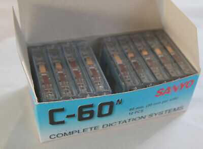 Boxed Pack Of 9 Sanyo C-60N Mini Cassette Tapes - 30 Minutes Per Side • 34.95£