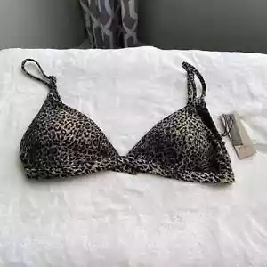 New! Free People Thrills Animal Wayward Triangle String Bikini Top Size 8 14783 - Picture 1 of 12