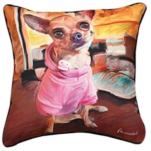 Chihuahua Artistic Throw Pillow 18X18" - Picture 1 of 1