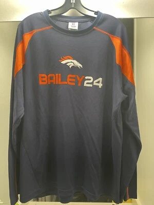 Champ Bailey Grande NFL Ropa Vintage Manga Larga Camisa Denver Broncos Fútbol Foto 1 de 4