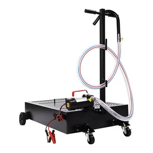 7.2ft 12V 20gal Oil Drain Pan Electric Pump Oil Drain Pan Cart 40L/min Black - Picture 1 of 21