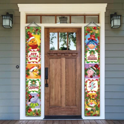 Winnie The Pooh Friends Joy The World Merry Christmas Door Banner - Image 1 of 2
