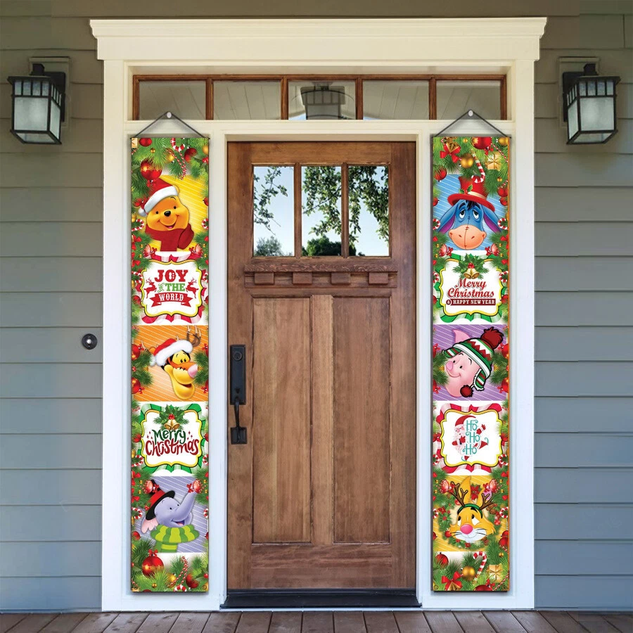 Winnie The Pooh Friends Joy The World Feliz Navidad Puerta Banner Foto 1 de 2
