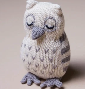 NEW Estella Owl Rattle, Baby Toy, 100% Organic Cotton Plush Stuffed Animal - Picture 1 of 2