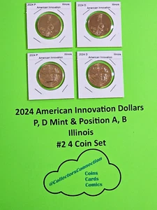 #2 2024 American Innovation Dollar P D, Pos A&B Illinois 4 Münzen zur Hand - Bild 1 von 5