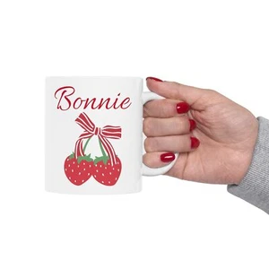 Taza de café de fresa personalizada corecottage taza de té rojo para su amigo regalo - Imagen 1 de 10