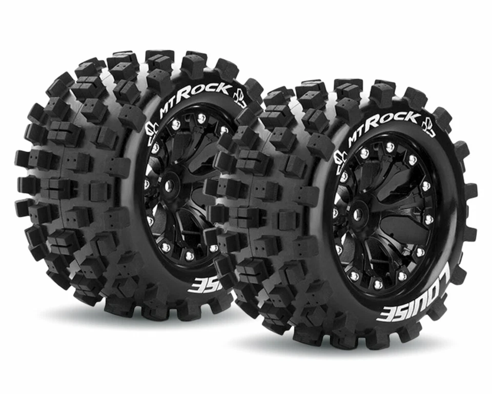 LOUISE MT-ROCK Reifen auf Felge Monster Truck 2.8 1/2 Offset LOUT3275SBH Rustler - Bild 1 von 1