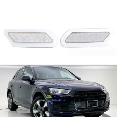 For Audi Q5 2018-2020 White Front Bumper Side Marker Lights 80A945071 80A945072 - Image 1 of 4
