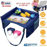 Kids Travel Tray Baby Safety Snack Car Seat Table Holder Play Drawing Board Deak