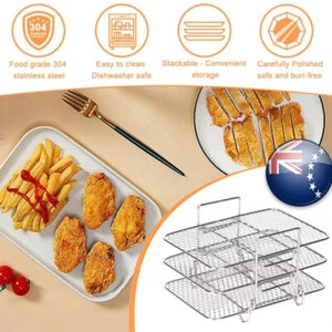 Hot Air Fryer Accessories for Ninja Foodi Dual Zone AF300EU/AF400EU 3-Layer NEW - Picture 1 of 21