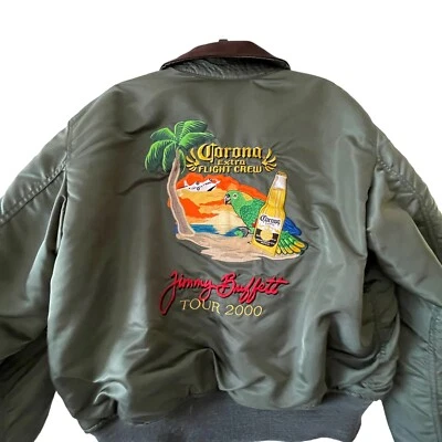 Vintage Jimmy Buffett flight jacket LARGE 2000 Tour Alpha Industries Corona coat - Image 1 of 4