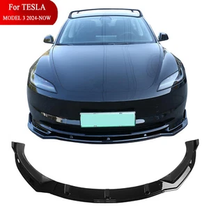 For Tesla Model 3 2024-2026 Front Bumper Lip Spoiler Splitter Protector Trim ABS - Imagen 1 de 7