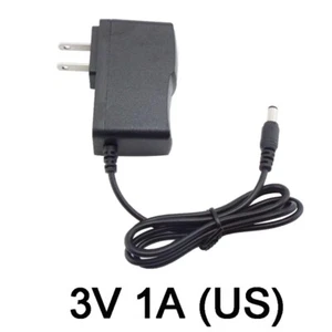 3V 1A 1000ma AC to DC Power Supply Adapter 100V-240V Charger 5.5mmx2.5mm Plug - Picture 1 of 9