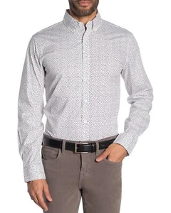 Michael Kors Mens Dylan Dot Print Slim Fit Shirt XX-Large Black - Picture 1 of 4