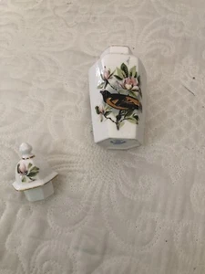 Vintage 1979 Enesco Miniatur Blumenknospe Vase Vogel Fine Bone China - Bild 1 von 2