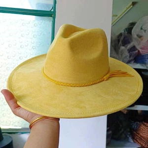Premium Vegan Tribal Suede Fedora Hat - Picture 1 of 19