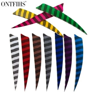 36Pcs 5Inch Shield Vanes Fletches Fletching Striped Feathers RW - Picture 1 of 19