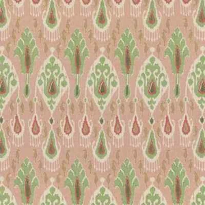 GP & J Baker Ikat Print Fabric- Ikat Bokhara / Rose Green 2.70 yds BP10853.4 - Picture 1 of 5