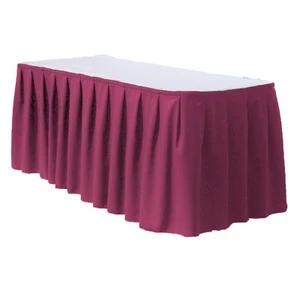 KS Linens Premium Polyester 17 linear ft. Table Skirt - Ideal for 6 ft. Tables - Picture 1 of 44