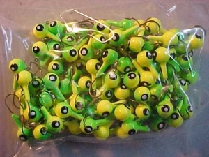 100 NUEVOS CABEZALES DE PLANTILLA DE PESCA FLOTANTE 1/4 TALLA 2 GANCHOS chartreuse / verde OZ - Imagen 1 de 4
