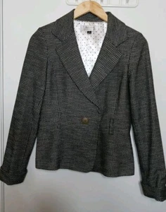 TAHARI Arthur S. Levine schwarz/weiß Tweed Cropped Blazer Gr. 2 Careerwear - LESEN - Bild 1 von 11
