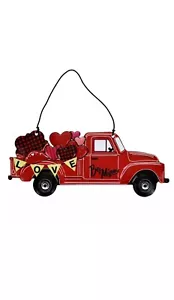 San Valentino Be Mine Camion Fattoria Rosso e Cuori da Appendere Interno Esterno Riutilizzabile 10x4 - Foto 1 di 1