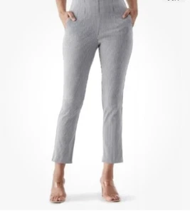 NWT Rafaella NEW Stretch Ankle Pants Gray/White Striped . Size: 16. MSRP: $79.00 - Picture 1 of 6
