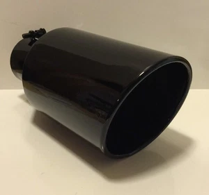 CHEVY DURAMAX 4" INLET x 7" OUTLET x 15" LONG GLOSS BLACK DIESEL EXHAUST TIP - Bild 1 von 4