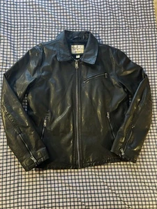 Black Wilson Leather Jacket Size Medium Vintage USA Collection Cotton Lining - Picture 1 of 14