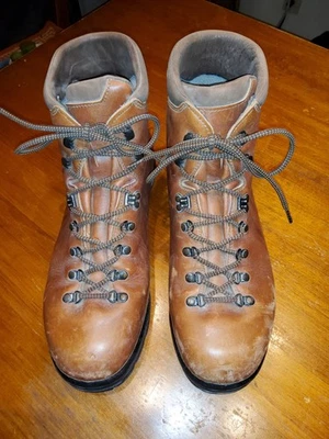 Scarpa Men's Trail Hiking Boots Size 48 US 13 Brown Leather Vibram Made In Italy - Image 1 of 4