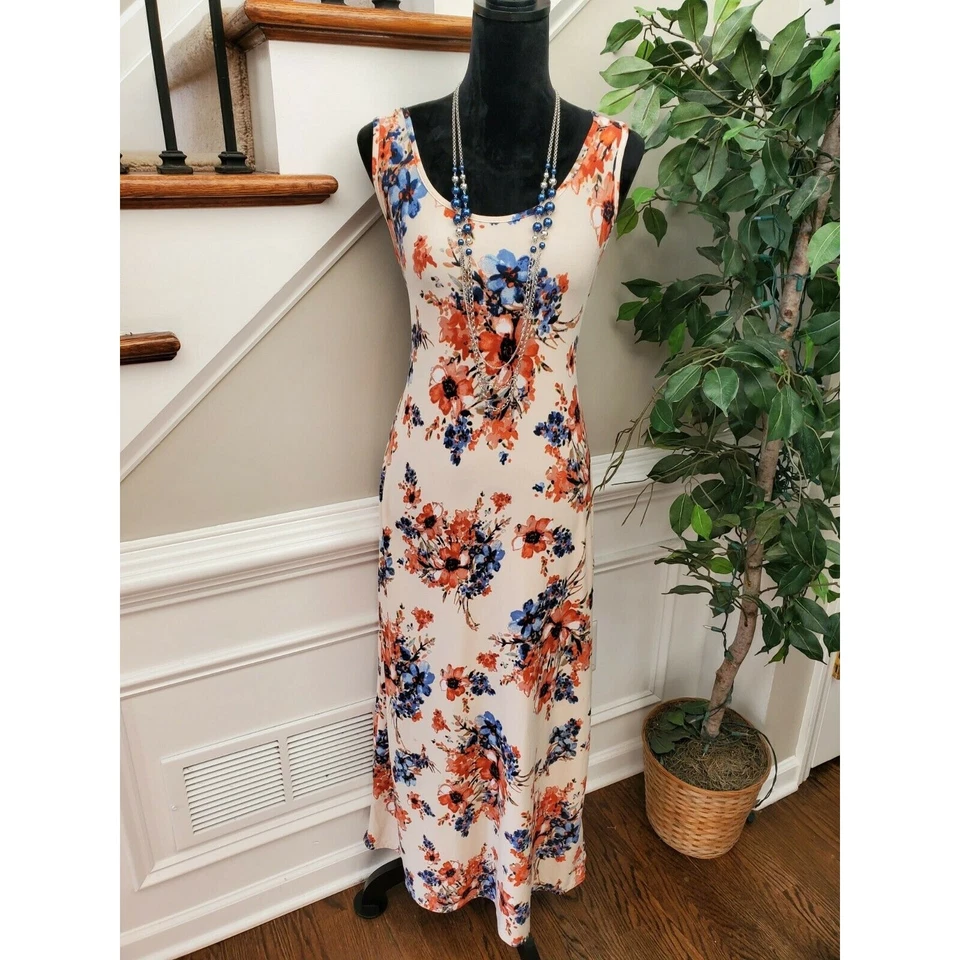 Maxi Vestido Para Mujer Hype Multicolor Poliéster Cuello Redondo Sin Mangas Informal Largo L Foto 1 de 4