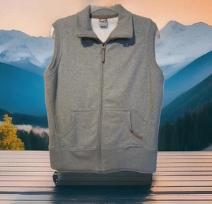 Nike Heavy Sherpa Lined Vest Womens XL (16-18) Full Zip Mock Neck Gray Logo EUC - Picture 1 of 16
