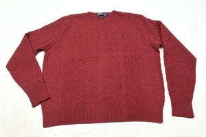Polo Ralph Lauren Pullover Zopfmuster Herren 2XL Rot Lammwolle Langarm Rundhals - Bild 1 von 10