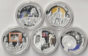 MDS SOLOMON ISLANDS LOT 5 x HALF DOLLARS 2019 PROOF "50 JAHRE MONDLANDUNG"  # - Picture 1 of 2